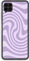 Case Company® - Hoesje geschikt voor Samsung Galaxy A22 4G hoesje - Swirl Paars - Soft Cover Telefoonhoesje - Bescherming aan alle Kanten en Schermrand