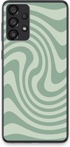 Case Company® - Hoesje geschikt voor Samsung Galaxy A33 5G hoesje - Swirl Groen - Soft Cover Telefoonhoesje - Bescherming aan alle Kanten en Schermrand
