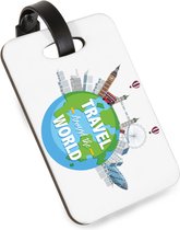 Étiquette de bagage Hopitrix colorée pour Valises - Travel Around The World