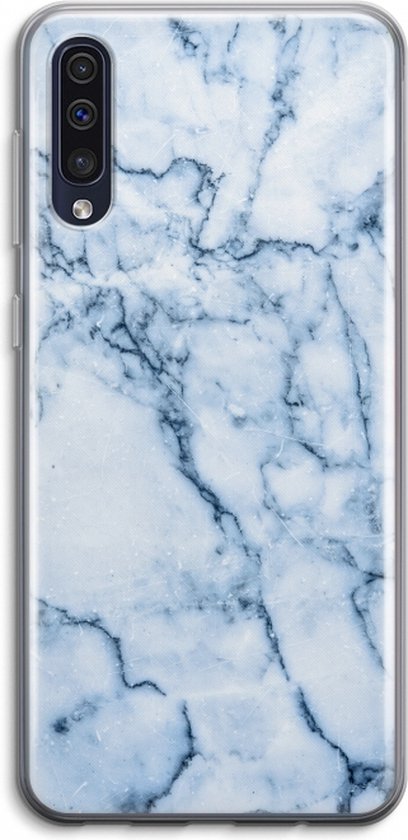Case Company® - Coque Samsung Galaxy A50 - Marbre Blauw - Coque Souple pour Téléphone - Protection Tous Côtés et Bord d'Écran