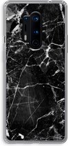 Case Company® - OnePlus 8 Pro hoesje - Zwart Marmer - Soft Cover Telefoonhoesje - Bescherming aan alle Kanten en Schermrand