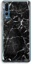 Case Company® - Hoesje geschikt voor Huawei P20 Pro hoesje - Zwart Marmer - Soft Cover Telefoonhoesje - Bescherming aan alle Kanten en Schermrand