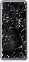 Case Company® - Hoesje geschikt voor Samsung Galaxy A21s hoesje - Zwart Marmer - Soft Cover Telefoonhoesje - Bescherming aan alle Kanten en Schermrand