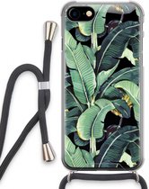 Case Company® - Hoesje met koord geschikt voor iPhone SE 2020 hoesje met Koord - Bananenbladeren - Telefoonhoesje met Zwart Koord - Extra Bescherming aan alle Kanten en Over de Schermrand