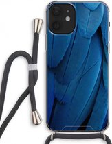 Case Company® - Hoesje met koord geschikt voor iPhone 12 hoesje met Koord - Pauw - Telefoonhoesje met Zwart Koord - Extra Bescherming aan alle Kanten en Over de Schermrand