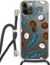 Case Company® - Hoesje met koord geschikt voor iPhone 12 Pro hoesje met Koord - Kokosnoot - Telefoonhoesje met Zwart Koord - Extra Bescherming aan alle Kanten en Over de Schermrand