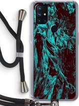Case Company® - Hoesje met koord geschikt voor OnePlus Nord N10 5G hoesje met Koord - Ice Age - Telefoonhoesje met Zwart Koord - Bescherming aan alle Kanten en Over de Schermrand