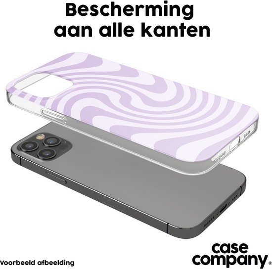 Case Company® - Hoesje met koord geschikt voor Xiaomi Mi 11 Lite hoesje met Koord - Swirl Paars - Telefoonhoesje met Zwart Koord - Bescherming aan alle Kanten en Over de Schermrand