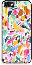 Case Company® - Hoesje geschikt voor iPhone SE 2020 hoesje - Watercolor Brushstrokes - Biologisch Afbreekbaar Telefoonhoesje - Bescherming alle Kanten en Schermrand