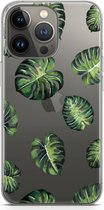 Case Company® - Hoesje geschikt voor iPhone 13 Pro hoesje - Tropische bladeren - Soft Cover Telefoonhoesje - Bescherming aan alle Kanten en Schermrand