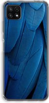 Case Company® - Hoesje geschikt voor Samsung Galaxy A22 5G hoesje - Pauw - Soft Cover Telefoonhoesje - Bescherming aan alle Kanten en Schermrand