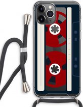 Case Company® - Hoesje met koord geschikt voor iPhone 11 Pro Max hoesje met Koord - Here's your tape - Telefoonhoesje met Zwart Koord - Extra Bescherming aan alle Kanten en Over de Schermrand