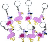 Treat Handout Presents Enfants - 8 x Flamingo Keychain - Grab Bag Presents - Klein Jouets
