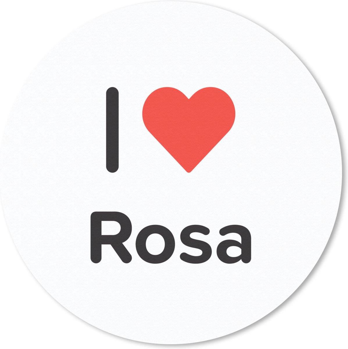 Muismat rond 30x30 cm - Mousepad I love - Rosa - Meisje - Ronde muismatten