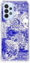 Coque Antichoc Samsung Galaxy A23 Coque Smartphone avec Clear Edge Angel Skull Blue