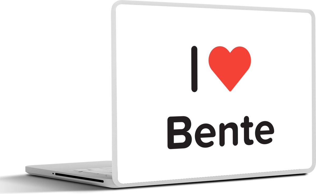 Laptop sticker - 12.3 inch - I love - Bente - Meisje - 30x22cm - Laptopstickers - Laptop skin - Cover