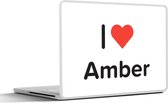 Laptop sticker - 12.3 inch - I love - Amber - Meisje - 30x22cm - Laptopstickers - Laptop skin - Cover
