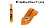 Stropdas Oranje Fluit/Coach dubbelzijdig - Holland oranje WK EK Nederland fun kampioen