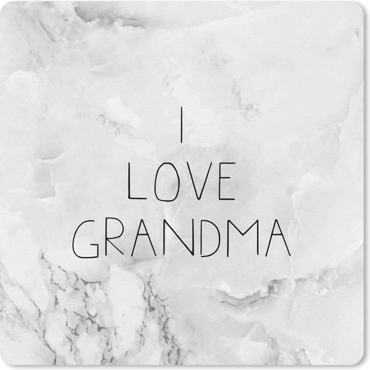 Muismat 20x20 cm - Mousepad I love grandma - Spreuken - Oma - Quotes - Muismatten