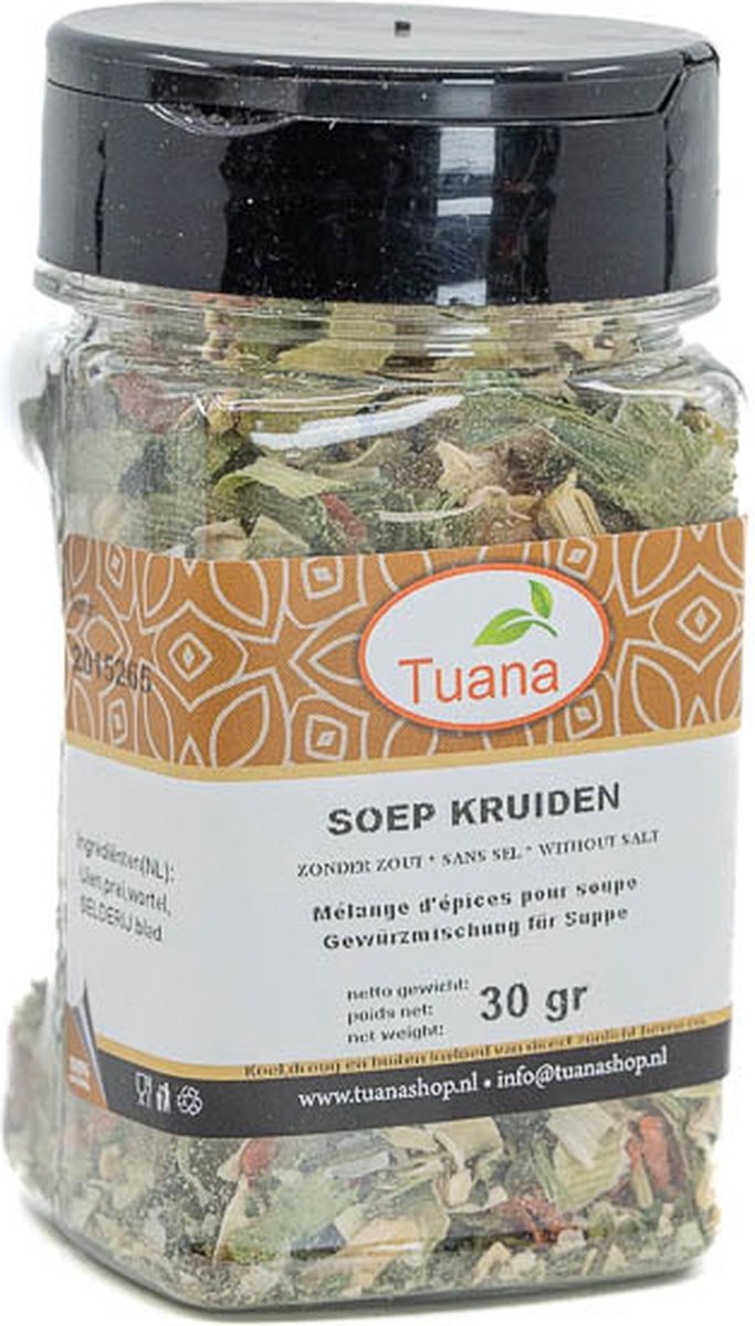 Goedkoopste Tuana Kruiden - Soep Kruiden - Bakje 35 Gram - Kruiden Zonder Zout - KP0251