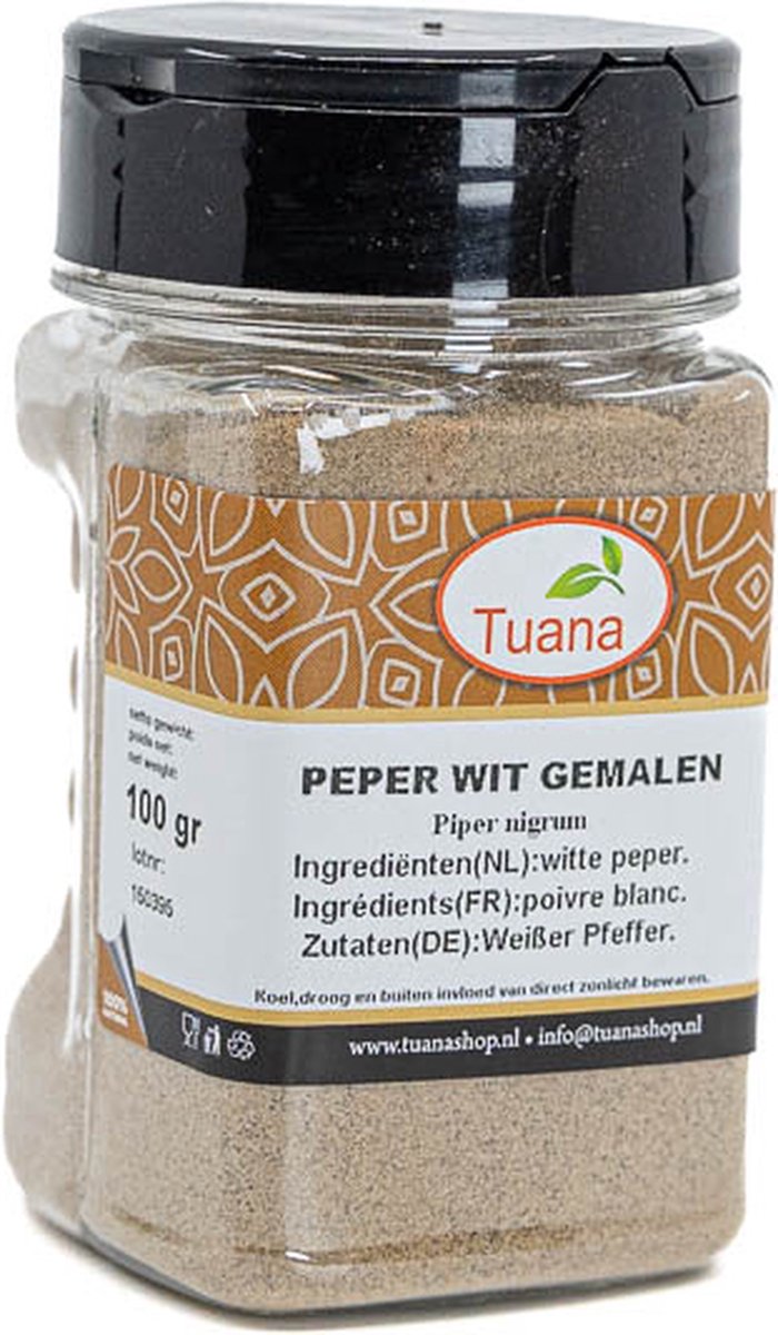 Goedkoopste Tuana Kruiden - Peper Wit Gemalen - Bakje 50 Gram - KP0207