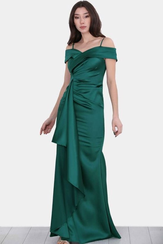 team Verwarren Trek HASVEL-Glitter Jurk - Avond jurk - Feestjurk - Maxi Emerald kleur jurk -  Dames... | bol.com
