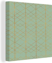 Tableau sur toile Or - Ligne - Motifs - 90x90 cm - Décoration murale