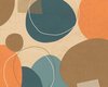 RETRO BEHANG | Cirkels - oranje blauw bruin beige wit - A.S. Création Geo Effect