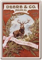 Deere & Co 1847 - 1897. Metalen postcard 10 x 14 cm