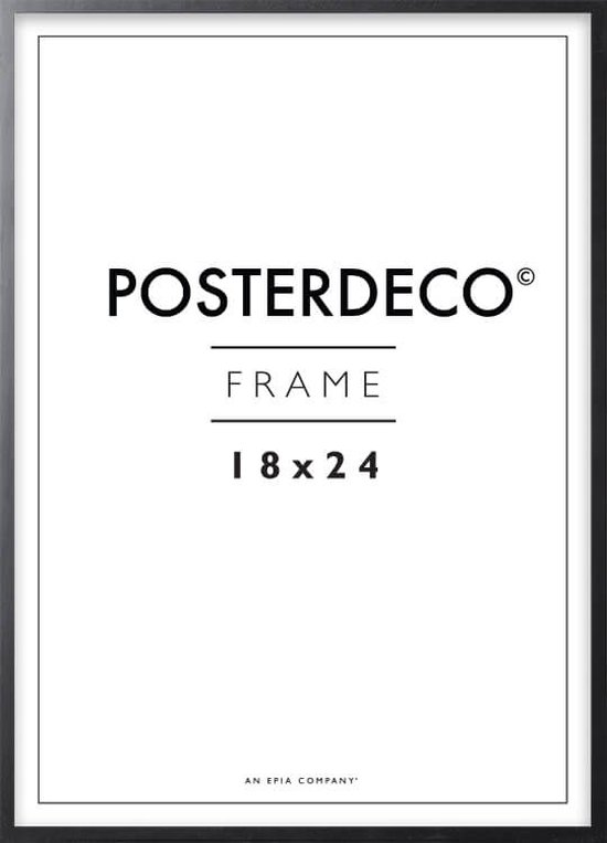 Cadre photo - Posterdeco - Bois Premium - Format de l'image 18x24 cm - Noir