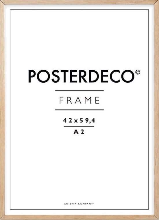 Fotolijst - Posterdeco - Premium Hout - Fotomaat 42x59,4 cm (A2) - Posterlijst - Fotolijstje - Eik