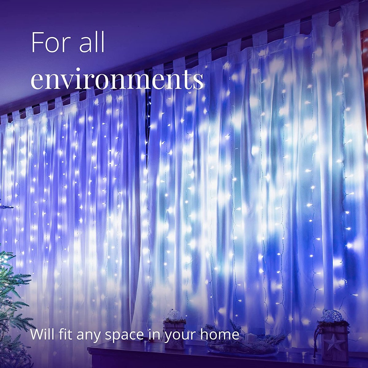 Twinkly Curtain Lichtgordijn – App-gestuurde - Slimme Verlichting - LED Gordijn - 210 RGBW - Binnen & Buiten (IP44) - Decoratie - Transparant – foto 7