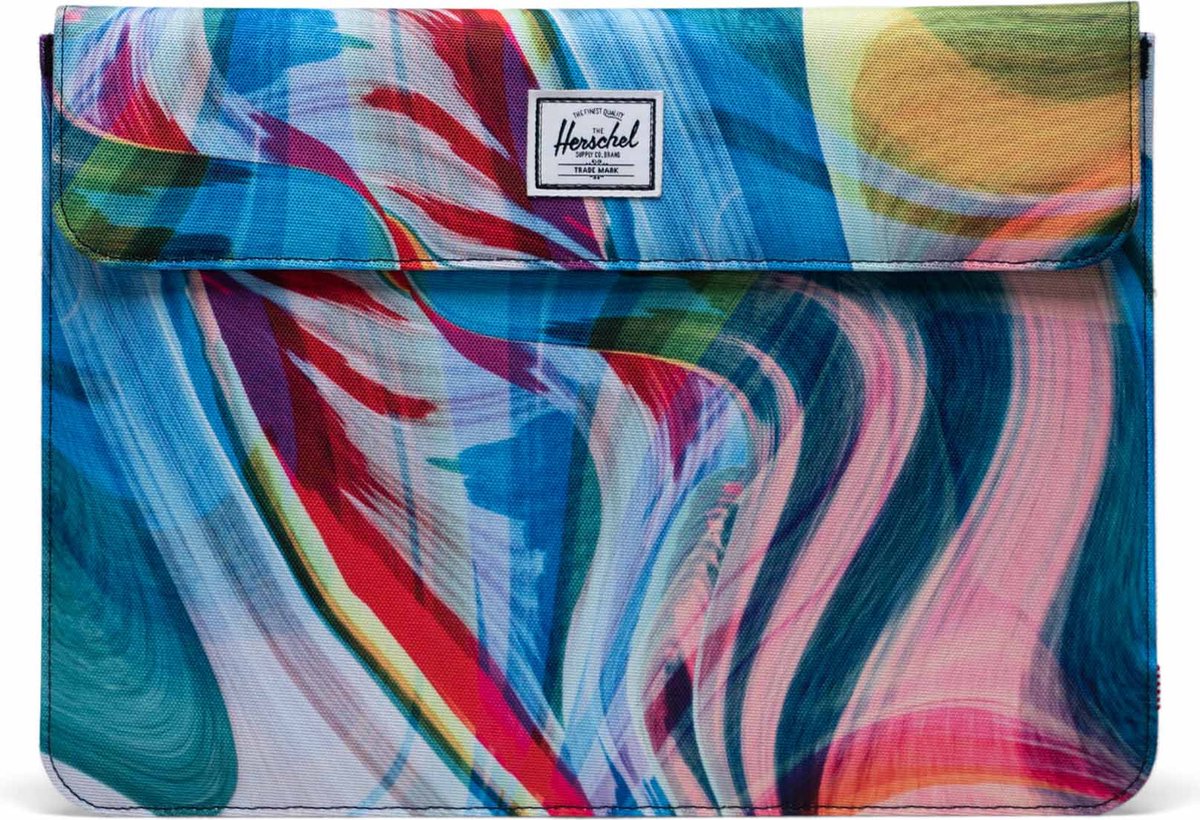 Spokane Sleeve 13 Inch - Paint Pour Multi / Tijdloze laptophoes met magnetische sluiting & fleece voering - voor Macbook - Thinkpad / Beperkte Levenslange Garantie / Multi