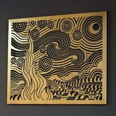 Colorfullworlds - Metalen  De Sterrennacht Schilderij - Muurdecoratie - Van Gogh - Muurdecoratie Metaal - Wanddecoratie Industrieel - Housewarming Cadeau - Verjaardag Cadeau - 55x68 CM