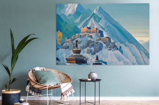 Tableau sur toile Tibet Himalaya - Peinture de Nicholas Roerich - 180x120 cm - Décoration murale XXL
