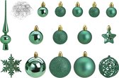 Kerstballen - 110 stuks - met piek - emerald groen - kunststof