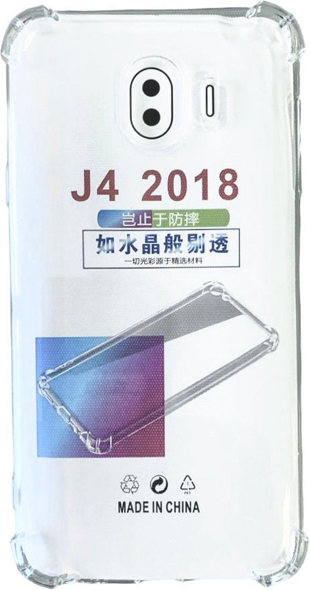 Anti Shock silicone back cover Geschikt voor Samsung Galaxy J4 2018/Transparant hoesje