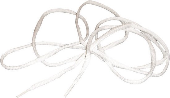 Witte, ovale veters van 120 cm lang, met ronde uiteinden.