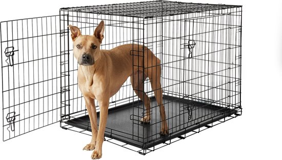 Topmast Hondenbench – Opvouwbaar – Zwart – 2 Deurs – 121 x 76 x 82 cm