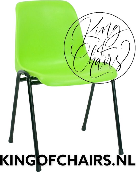 King of Chairs model KoC Daniëlle limegroen met zwart onderstel. Stapelstoel kantinestoel kuipstoel vergaderstoel tuinstoel kantine stoel stapel stoel kantinestoelen stapelstoelen kuipstoelen De Valk 3360 keukenstoel bistro eetkamerstoel