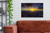 Canvas Schilderij De zonsopgang van Durban in Zuid-Afrika - 90x60 cm - Wanddecoratie