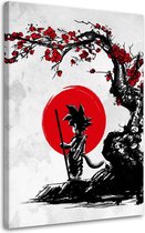 Trend24 - Peinture sur toile - Goku - Dragon ball Z - Peintures - Pour la jeunesse - 70x100x2 cm - Rouge