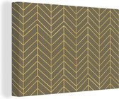 Motifs de peinture sur toile - Ligne - Vert - Or - 150x100 cm - Décoration murale