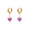 Colourful heart earrings- lila- hart