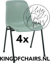 King of Chairs -set van 4- model KoC Daniëlle lichtgrijs met zwart onderstel. Stapelstoel kantinestoel kuipstoel vergaderstoel tuinstoel kantine stoel stapel stoel kantinestoelen stapelstoelen kuipstoelen De Valk 3360 keukenstoel eetkamerstoel