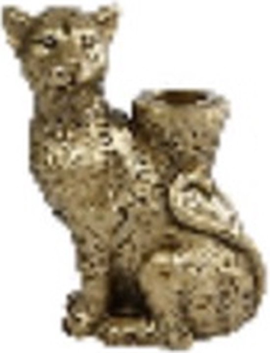 Kandelaar  Luipaard brons