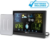 Draadloos weerstation - Weerstation binnen en buiten - Weerstation met buitensensor, incl. Touchscreen kleurendisplay, DCF-ontvangstsignaal klok - binnen- en buitentemperatuur, barometer, weersvoorspelling - Inc. Batterijen - Emos