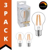 ProDim LED Filament Lamp E27 - Dimbaar warm wit licht - helder glas - 7W (60W) - 3 lampen