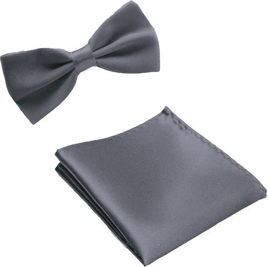 Noeud papillon - inclus - pochette - Anthracite - Sorprese - noeud - noeud papillon - noeud papillon - pochette - homme