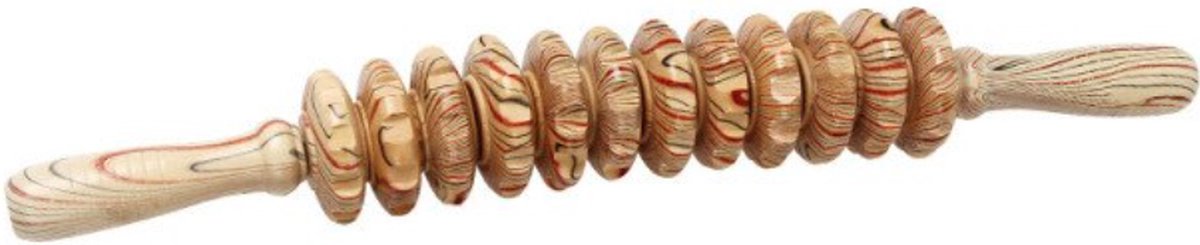Goedkoopste UrbanGoods - Houten Massageroller - Spiermassage - 12 wielen - Anti Cellulite - Massage Taille Roller - Kleur
